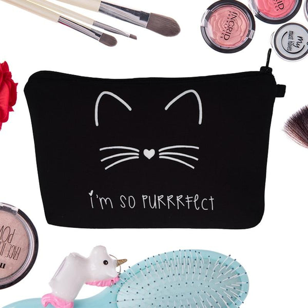 Catie ~ The purrrfect Cosmetic Bag Set - Ishq Boutique