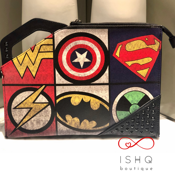 Clark ~ Superhero Crossbody Messenger Bag, Clutch - Ishq Boutique