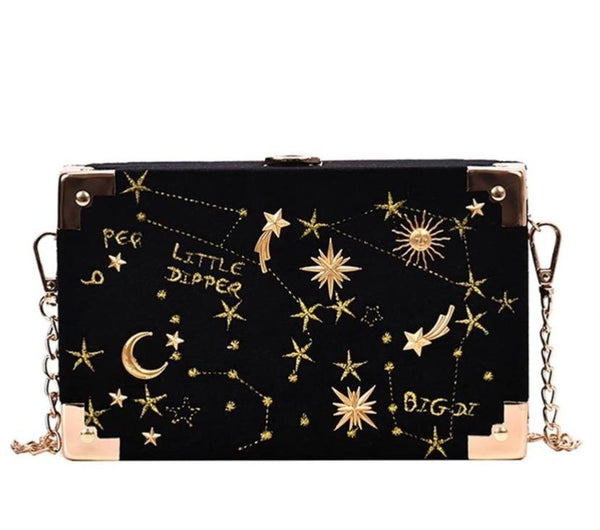 Celeste ~ Starry Sky inspired Velvet Clutch - Ishq Boutique