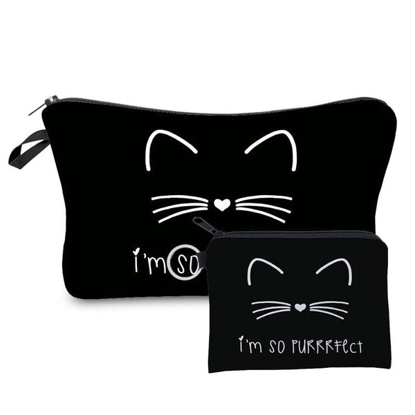 Catie ~ The purrrfect Cosmetic Bag Set - Ishq Boutique